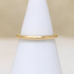 Slim 18k Gold Band with Deep Half Round Exterior