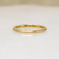 Slim 18k Gold Band with Deep Half Round Exterior