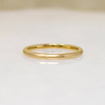 Slim 18k Gold Band with Deep Half Round Exterior