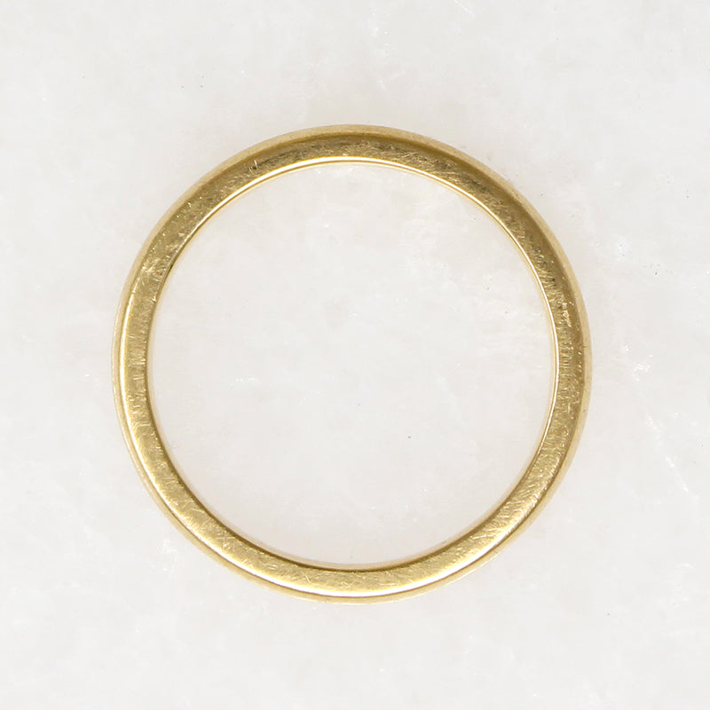 Slim 18k Gold Band with Deep Half Round Exterior