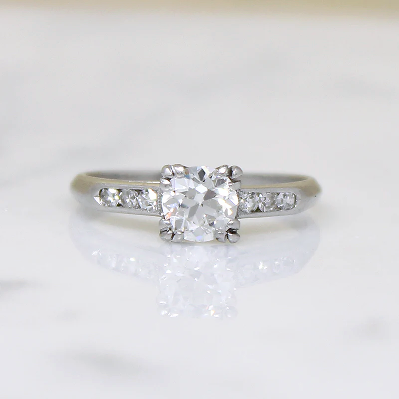 Refined Old European Cut Diamond & Platinum Engagement Ring