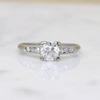 Refined Old European Cut Diamond & Platinum Engagement Ring