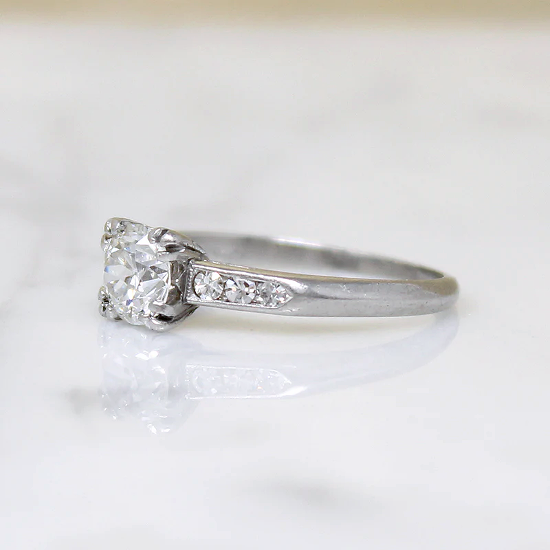 Refined Old European Cut Diamond & Platinum Engagement Ring