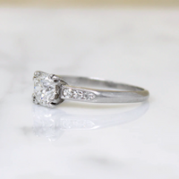 Refined Old European Cut Diamond & Platinum Engagement Ring