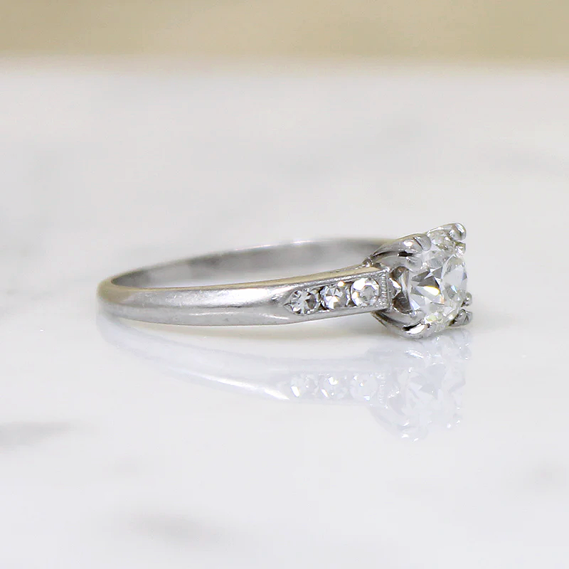 Refined Old European Cut Diamond & Platinum Engagement Ring