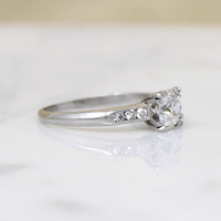 Refined Old European Cut Diamond & Platinum Engagement Ring