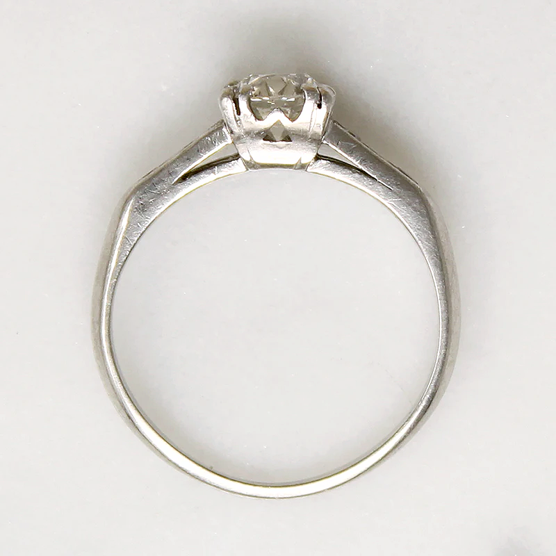 Refined Old European Cut Diamond & Platinum Engagement Ring