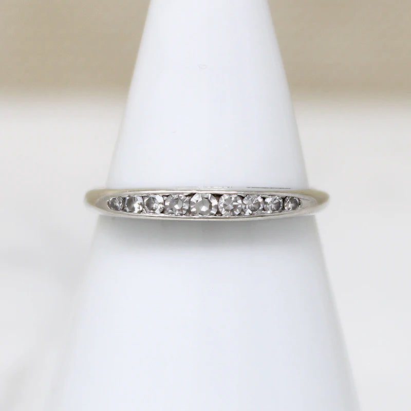 Dainty Channel Set Graduated Diamond Band in White Gold