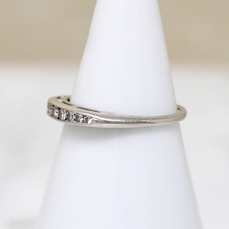 Dainty Channel Set Graduated Diamond Band in White Gold