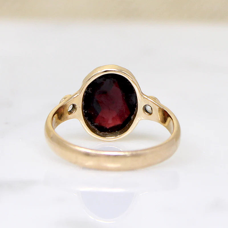 Rose Cut Garnet & Diamond Ring by 720