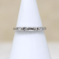 Refined Baguette & Round Diamond Platinum Band