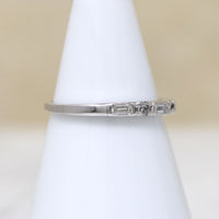 Refined Baguette & Round Diamond Platinum Band