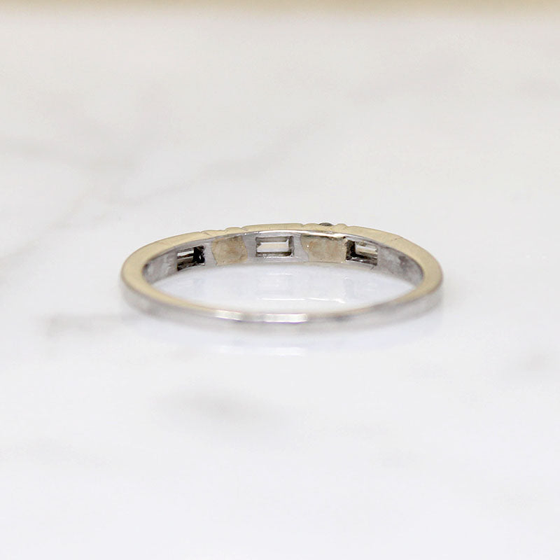 Refined Baguette & Round Diamond Platinum Band