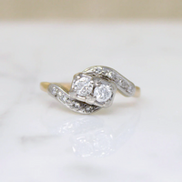 Romantic Toi et Moi Diamond Engagement Ring