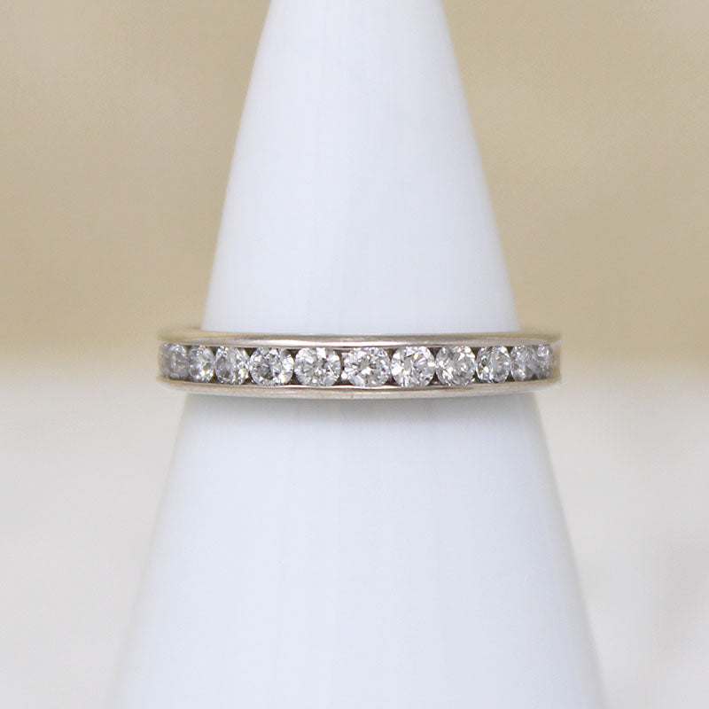 Chic Mid Century Half Hoop Diamond Band