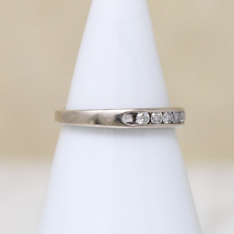 Chic Mid Century Half Hoop Diamond Band