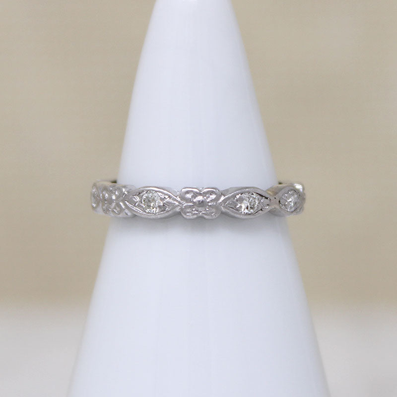 Forget-Me-Nots & Diamonds Platinum Eternity Band