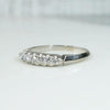 Retro White Gold Band with Seven Bright Diamonds