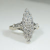 Mid Century Diamond & White Gold Navette Ring