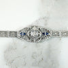 Lacy Filigree Diamond & Sapphire Art Deco Bracelet