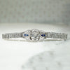 Lacy Filigree Diamond & Sapphire Art Deco Bracelet