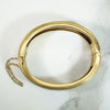 Striking Gold Filled Etruscan Revival Hinged Bangle