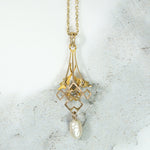 Delicate Diamond-Set Lavalier with River Pearl