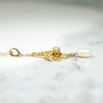 Delicate Diamond-Set Lavalier with River Pearl