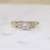 Charming 1940s Two-Tone Gold & Diamond Ring