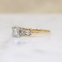 Charming 1940s Two-Tone Gold & Diamond Ring