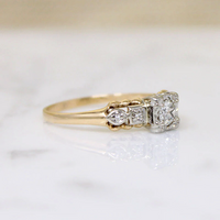Charming 1940s Two-Tone Gold & Diamond Ring