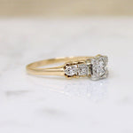 Charming 1940s Two-Tone Gold & Diamond Ring