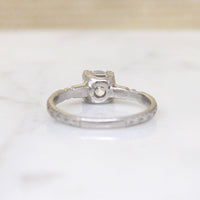 Romantic Engraved Platinum & Diamond Engagement Ring