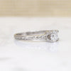 Romantic Engraved Platinum & Diamond Engagement Ring