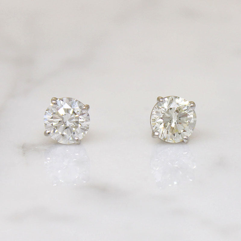 Brilliant Cut 2.17tcw Diamond Stud Earrings