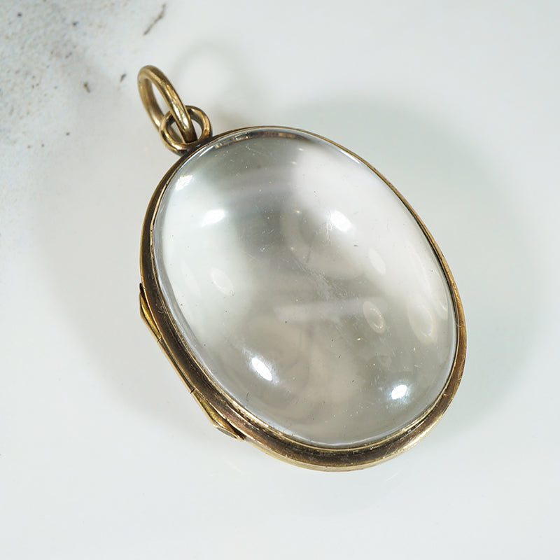 Superb Victorian Rock Crystal & Engraved Gold Locket