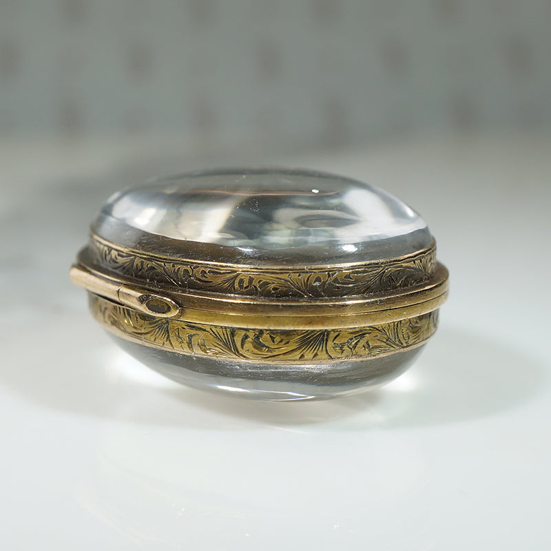 Superb Victorian Rock Crystal & Engraved Gold Locket