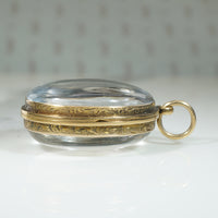 Superb Victorian Rock Crystal & Engraved Gold Locket