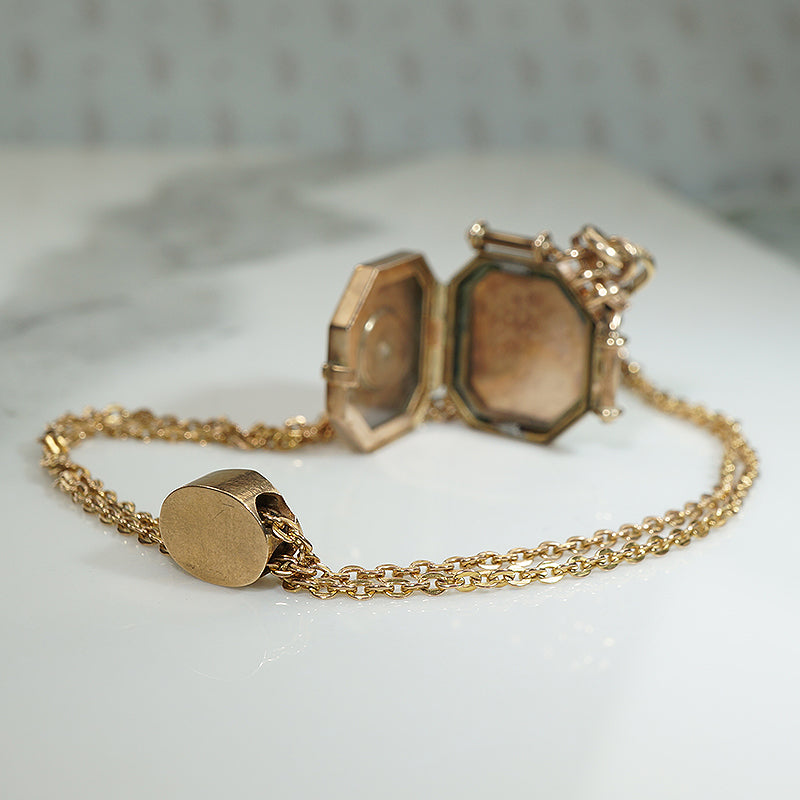 Starry Diamond Victorian Locket & Slide Chain