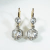 Victorian Rose Cut Diamonds in Gold & Silver Earbobs 
