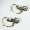 Victorian Rose Cut Diamonds in Gold & Silver Earbobs 