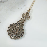 Old Mine Cut Diamonds in Silver & Gold Pendant