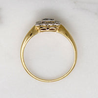 English Sapphire & Diamond Picture Frame Ring