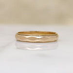 Faceted Gold Wedding Band with Milgrain Edges