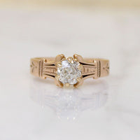 Delightful Victorian Old Euro Cut Diamond Solitaire Ring