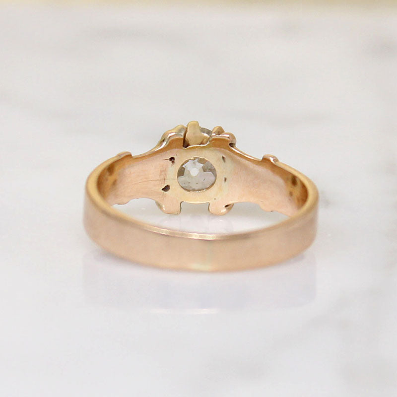 Delightful Victorian Old Euro Cut Diamond Solitaire Ring