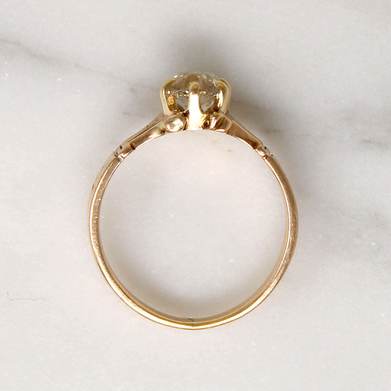 Delightful Victorian Old Euro Cut Diamond Solitaire Ring