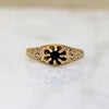 Petite Sapphire Belcher Ring with Engraving