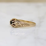 Petite Sapphire Belcher Ring with Engraving