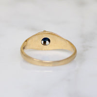 Petite Sapphire Belcher Ring with Engraving